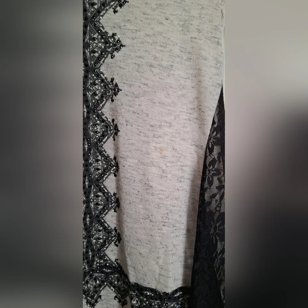 Vocal y2k beaded vneck womens shirt small fairycore cottagecore witchy western - Picture 6 of 8